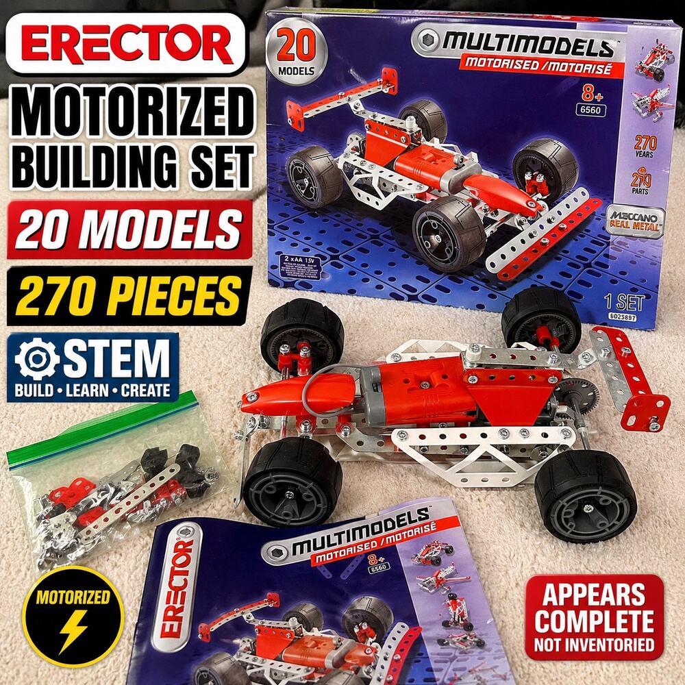 Erector Motorized Building Set 20 Models Meccano STEM Kit w Box